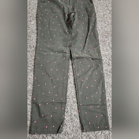 Boden Cropped Polka Dot Trouser Pants Green size 4 - Picture 8 of 12